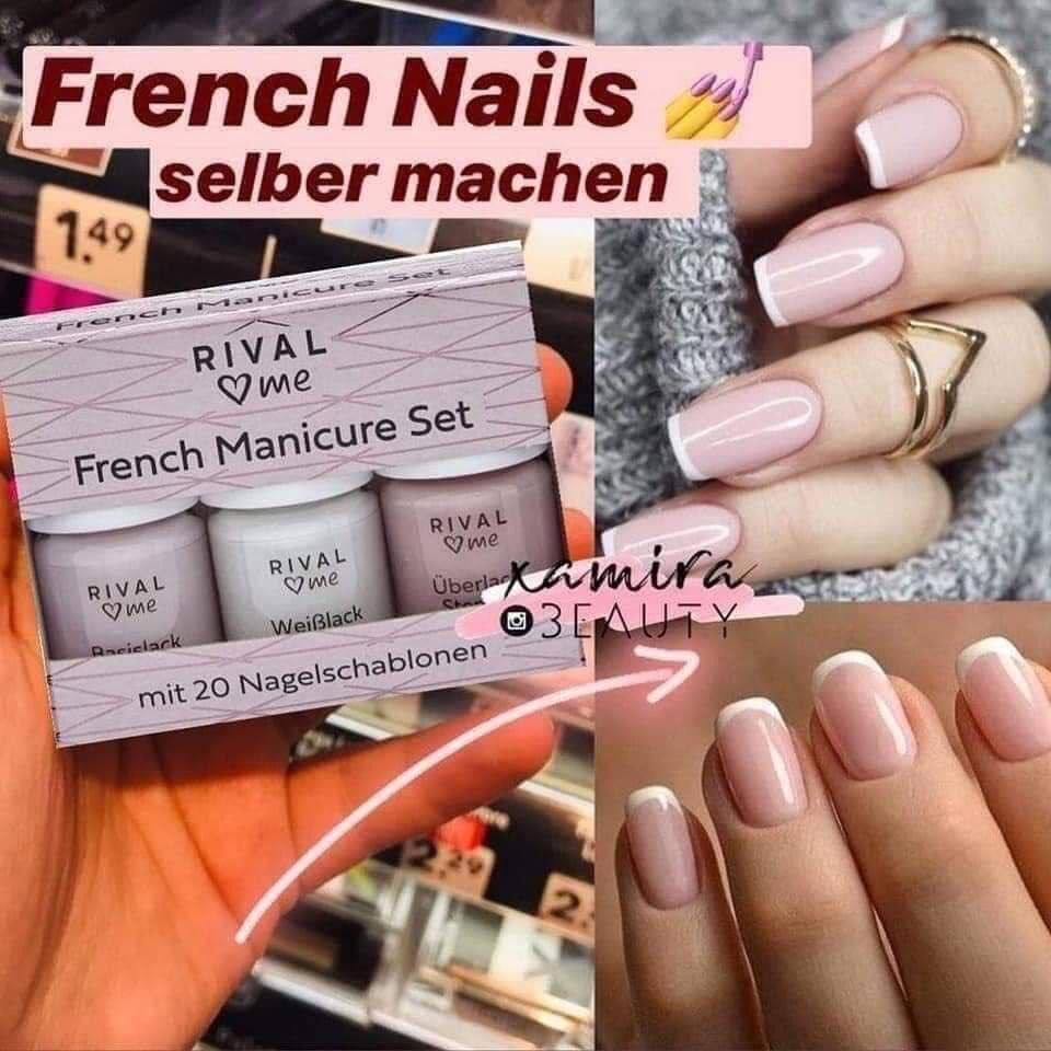 rival me french manicure set 3 p"ست مونيكررررر بديل الاكريلك ❤️❤️❤️ " image 1