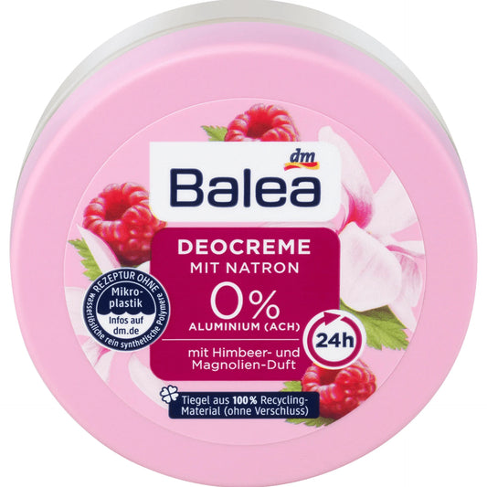 Balea Deodorant Cream with Baking Soda - Raspberry and Magnolia Scent (50ml) "كريم مزيل العرق مع صودا الخبز من باليا - رائحة التوت والماجنوليا (50 مل)" image 0