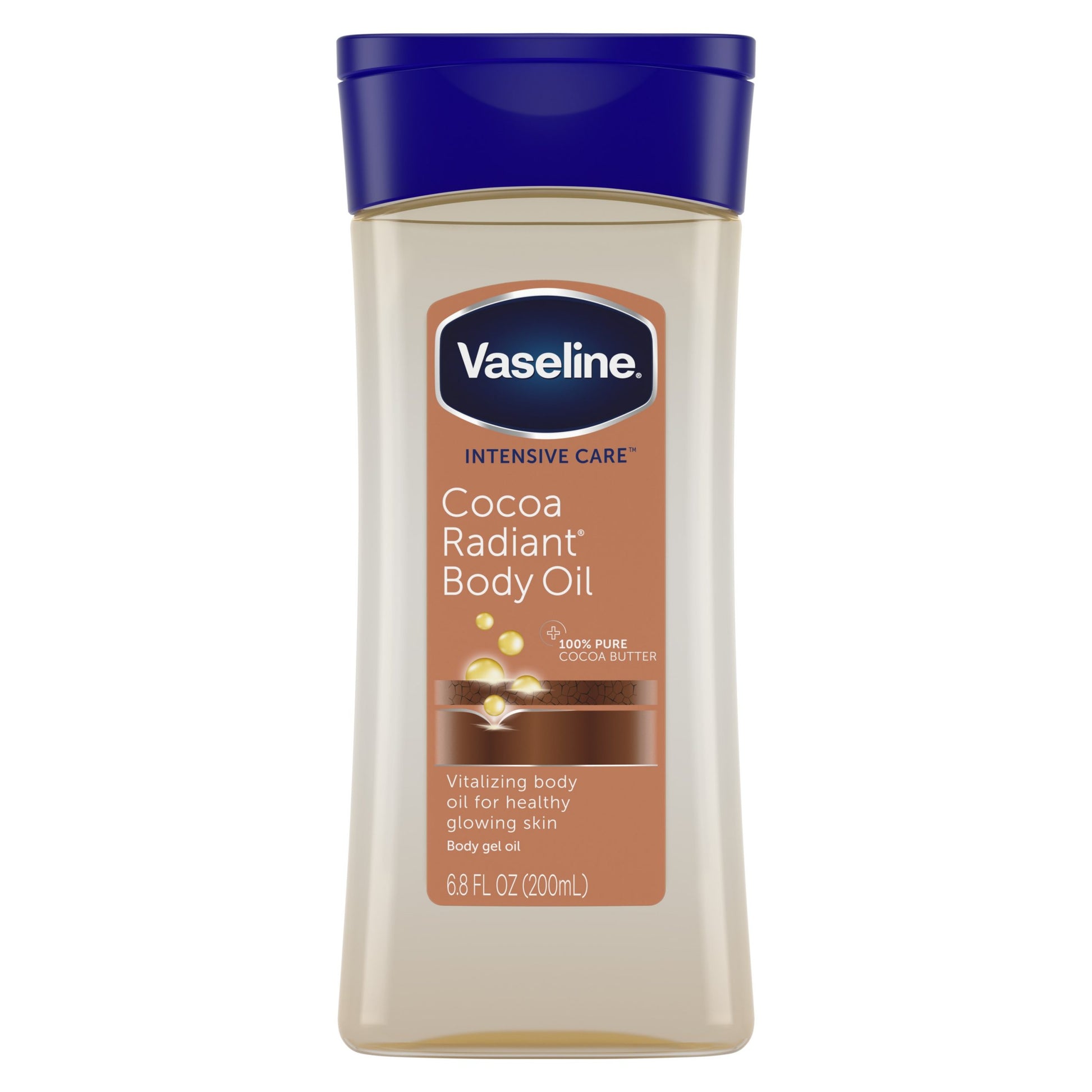 Vaseline Intensive Care Cocoa Radiant Body Oil 200ml "فازلين زيت الجسم إنتينسيف كير مع زبدة الكاكاو النقية 200مل " image 0